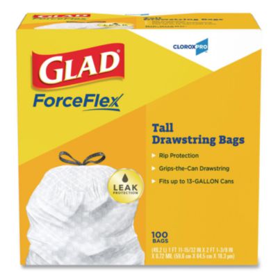 Glad® CloroxPro ForceFlex Tall Kitchen Drawstring Trash Bags - Cleaning Supplies